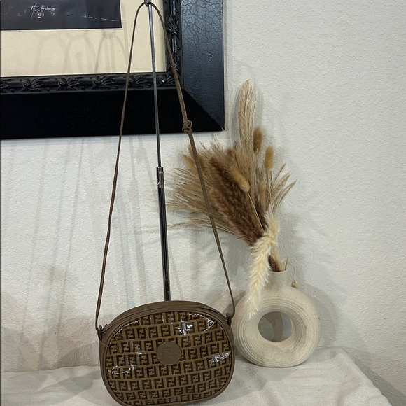 Fendi Tan and Brown Monogram Crossbody /shoulder Bag - Picture 3 of 17